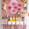 Hanging Paper Fans Party Set, Round Pattern Paper Garlands Decoration for Birthday Baby Girl Shower Graduation Bachelorette Valentine's Day, Set of 6 (Pink)